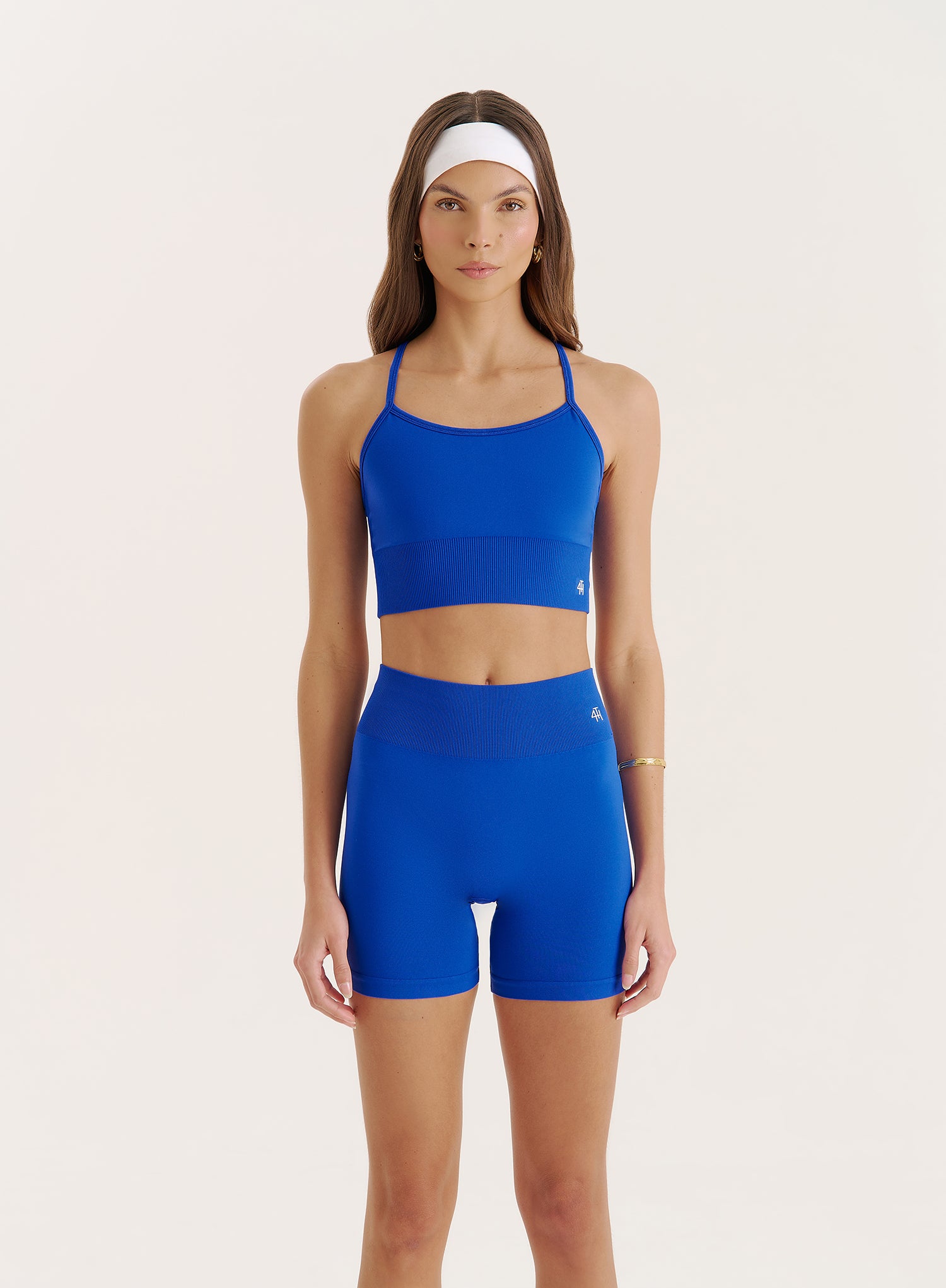 Blue Racer Back Seamless Sports Bra